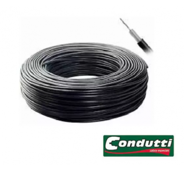 Cabo De Alta Isolação 4MM 100 Metros Preto - CONDUTTI