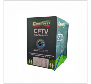 Cabo Para CFTV 4 Pares Multicam Branco 300 Metros - CONDUTTI