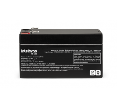Bateria Vrla 12V 1,2AH XB 1212 - 4821003 - INTELBRAS