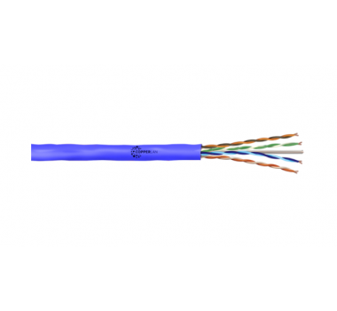 Cabo Lan 4PX23 AWG CAT6 Capa Simples Azul B 100 Metros- COPPERLAN