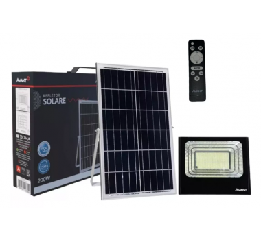 Refletor Led Solar 200W 6500K Com Controle - AVANT