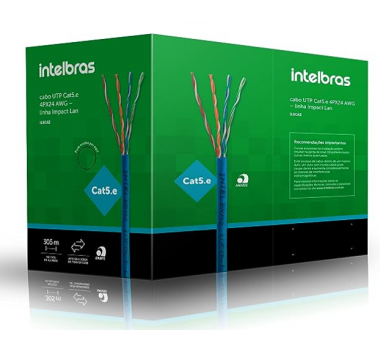 Cabo Impact Lan Utp CAT5E 4P 305 Metros Preto - 4830002 - INTELBRAS
