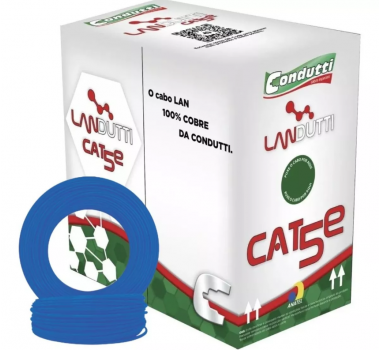 Cabo Landutti CAT5E 4P 24AWG CMX 100MHZ Azul 305 Metros - CONDUTTI