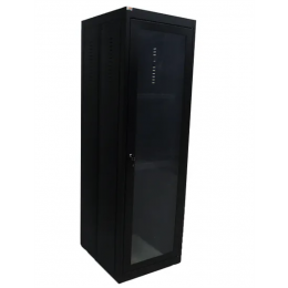 Rack De Piso 24UX57 CM Com Porta Preto - BBK