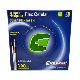 Cabo Coaxial 80% 4MM Flexivel Bipolar Blindado 100MTS CAIXA AZUL - CONDUTTI