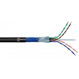 Cabo Lan 4PX23 AWG CAT6 Blindado Capa Dupla Preto 100 Metros - COPPERLAN