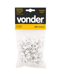 Grampo Para Fios 6MM Redondo Com 100 Peças 28.98.000.006 - Vonder