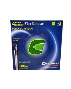 Cabo Coaxial 80% 4MM Flexível Bipolar Blindado 100 Metros - Condutti