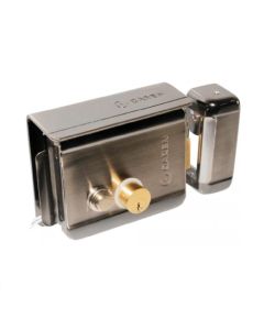 Fechadura 12V Inox Reversível Com Botão Ga049 - Garen