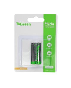 Pilha Recarregavel 1.2V Aaa 1000Mah - Com 2 Peças - Green - 022-1210 - Santana