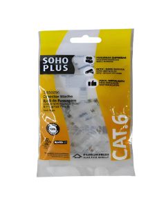 Conector Rj45 Macho Cat6 Para Cabo Solido Pacote 10 Plug Sohoplus - Furukawa