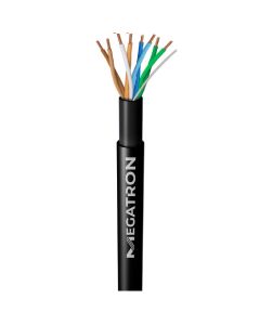 Bobina Cabo U/Utp Cat5E 4P Dupla Capa 100% Cobre Preto 500 Metros - 2539 - Megatron