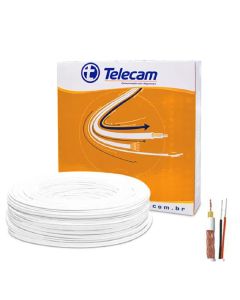 Cabo Coaxial 80% Malha 4mm 90% Cobre Bipolar Dupla Blindagem 100 Metros 200601501 - Telecam