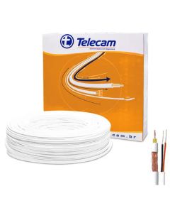 Cabo Coaxial 4MM 80% Liga Cobre + Bipolar Interna 100 Metros - Telecam