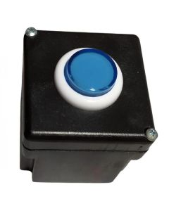 Botoeira De Sobrepor Preta Com Botão Azul - Mkn