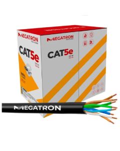 Cabo Lan 4P Cat5E Preto Cobre Homologado 305 Metros - 2312 - Megatron