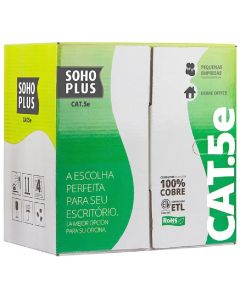 Cabo Lan Cat5E U/Utp Cmx 4P 24Awg Branco 305 Metros Sohoplus - 23200101 - Furukawa
