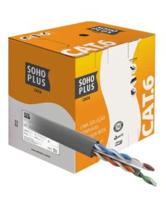 Cabo Lan Cat6 U/Utp Cmx 4P 24Awgx Cinza 305 Metros Sohoplus 23400200 - Furukawa