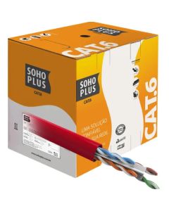 Cabo U/Utp 24Awgx4P Cat6 Sohoplus Cmx Vermelho 305 Metros 23400207 - Furukawa