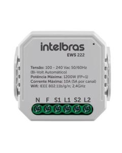 Interruptor Controlador De Cargas WIFI 2/2 EWS 222 - 4850006 - Intelbras