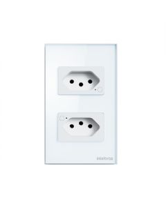 Tomada Dupla 10A Smart Wi-Fi Ets 1002 Branco - 4850064 - Intelbras